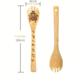 6pcs Burned Bamboo Spoons Set - Friends TV Show Merchandise