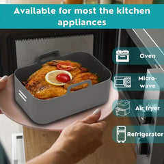 2pcs Rectangular Silicone Airfryer Liner Reusable Pot