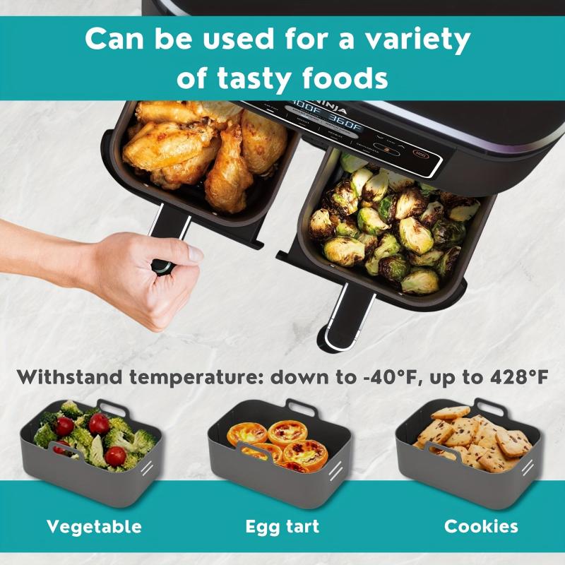 2pcs Rectangular Silicone Airfryer Liner Reusable Pot