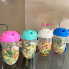 Portable Salad Meal Shaker Cup with Fork, Healthy Salad Container for Picnic Lun