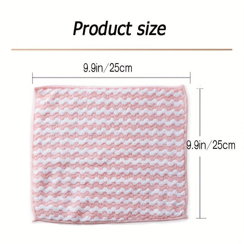 12pcs Microfiber Striped Dish Cloths - Soft Absorbent Towels