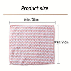 12pcs Microfiber Striped Dish Cloths - Soft Absorbent Towels