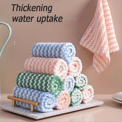 12pcs Microfiber Striped Dish Cloths - Soft Absorbent Towels