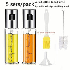 Set of 4 100ml Glass Spray Bottles for Cooking BBQ Baking Salad