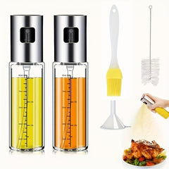 Set of 4 100ml Glass Spray Bottles for Cooking BBQ Baking Salad