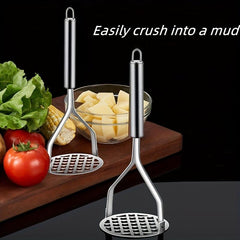Stainless Steel Potato Masher Non Slip Handle Fruit Vegatable Press