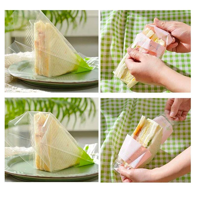 50pcs Baked Triangle Cake Disposable Packaging Transparent Bag