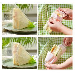 50pcs Baked Triangle Cake Disposable Packaging Transparent Bag