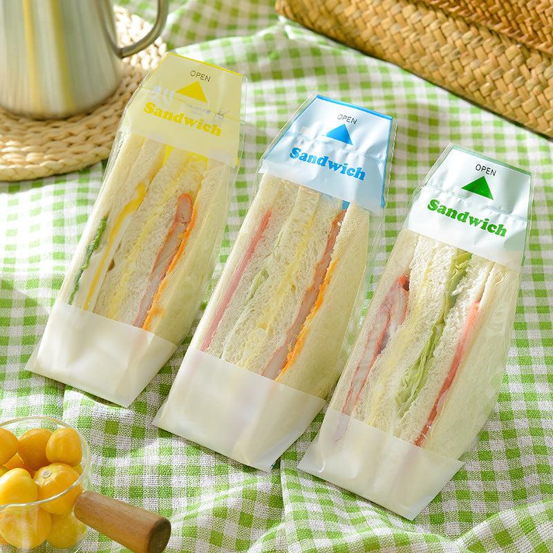 50pcs Baked Triangle Cake Disposable Packaging Transparent Bag