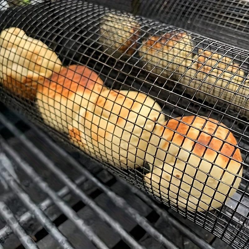 Stainless Steel Round BBQ Cage for Grilling Veggies & Fruits