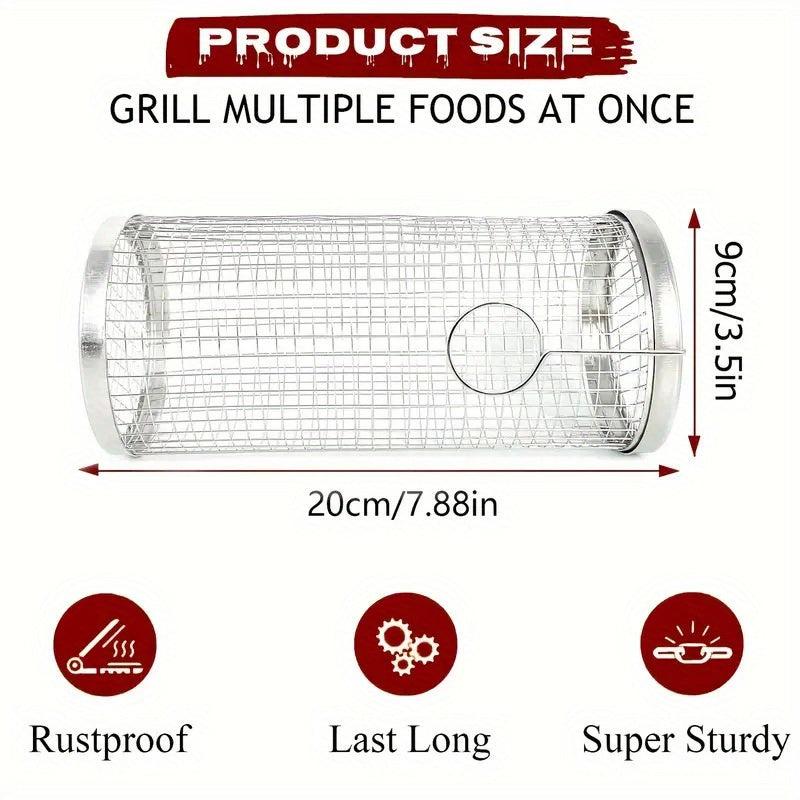 Stainless Steel Round BBQ Cage for Grilling Veggies & Fruits