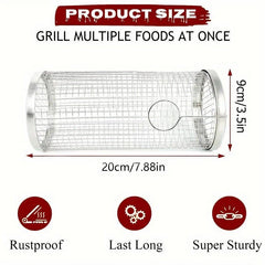 Stainless Steel Round BBQ Cage for Grilling Veggies & Fruits
