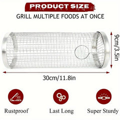 Stainless Steel Round BBQ Cage for Grilling Veggies & Fruits