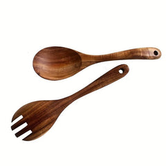 2pcs Wooden Salad Spoon and Fork Set Kitchen Supplies Gift