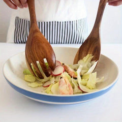 2pcs Wooden Salad Spoon and Fork Set Kitchen Supplies Gift