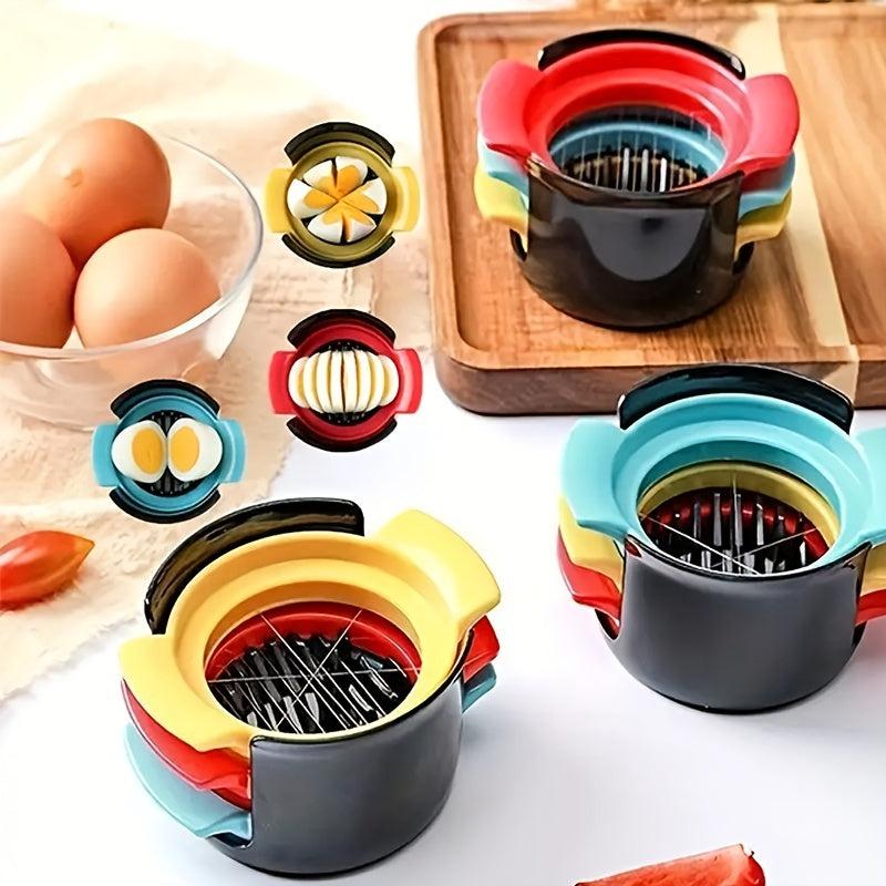 Stainless Steel 3-in-1 Egg Slicer/Cutter - Slice, Cut, Shred Eggs/Fruits/Vegetab