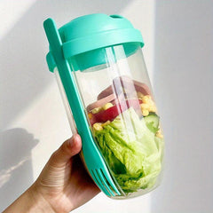 Salad Shaker Cup with Fork and Dressing Holder, 2-Pack