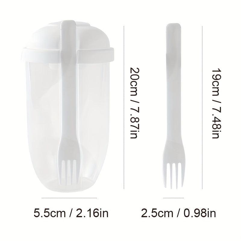 Salad Shaker Cup with Fork and Dressing Holder, 2-Pack
