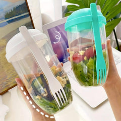 Salad Shaker Cup with Fork and Dressing Holder, 2-Pack