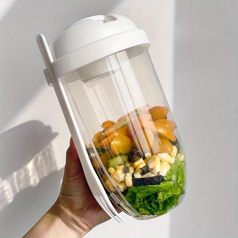 Salad Shaker Cup with Fork and Dressing Holder, 2-Pack