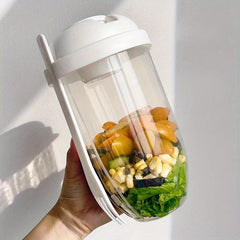 Salad Shaker Cup with Fork and Dressing Holder, 2-Pack