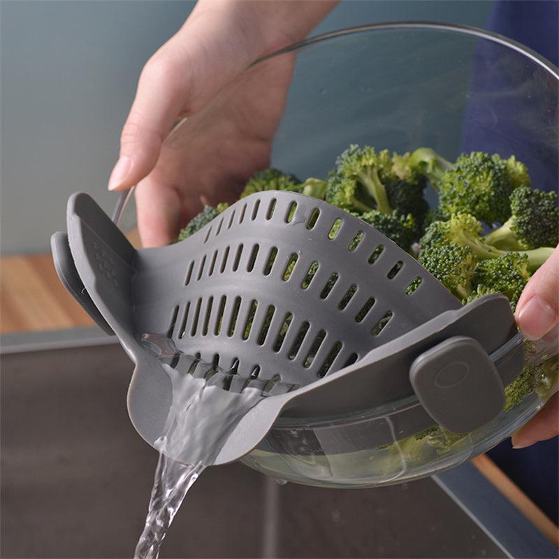 1pc Strainer Plastic Pot Strainer Hand Held Pot Drainer