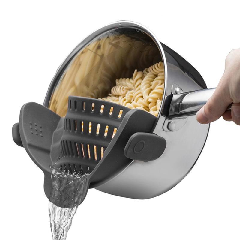 1pc Strainer Plastic Pot Strainer Hand Held Pot Drainer
