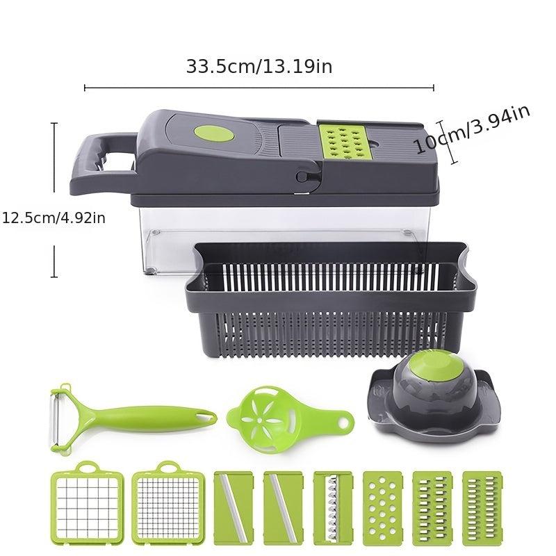 15pcs Multifunctional Veggie Fruit Slicer Crusher Kitchen Tools