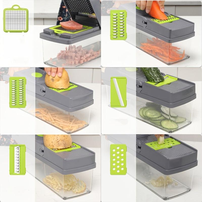 15pcs Multifunctional Veggie Fruit Slicer Crusher Kitchen Tools