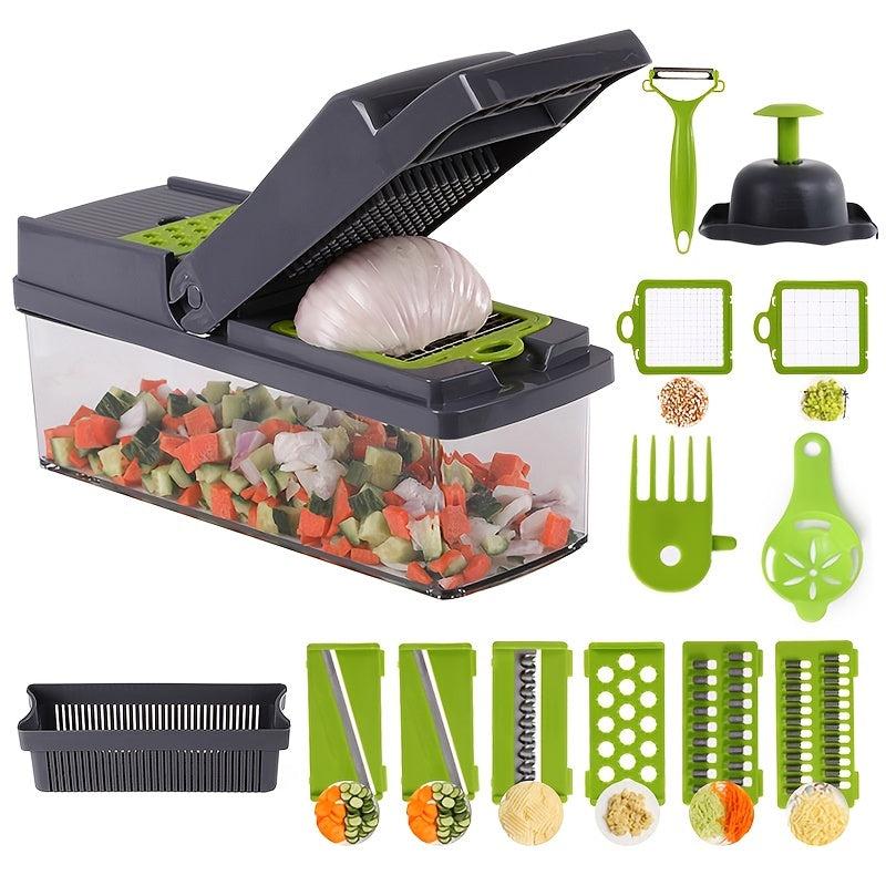 15pcs Multifunctional Veggie Fruit Slicer Crusher Kitchen Tools