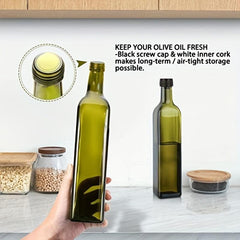 17oz Glass Olive and Vinegar Dispenser Bottle with Pourer and Funnel