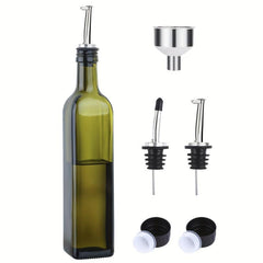 17oz Glass Olive and Vinegar Dispenser Bottle with Pourer and Funnel