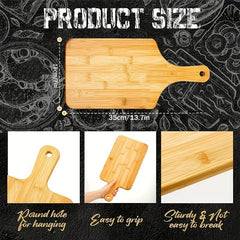Bamboo Pizza Peel Pizza Board with Handle - Natural Pizza Serving Board