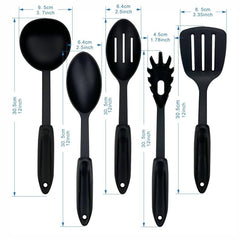 5pcs Nylon Kitchen Utensils Spatula Ladle Slotted Spoon Kitchen Gadgets