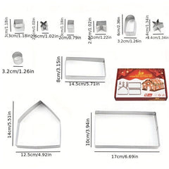 Christmas Cookie Cutters Set - 18pcs Stainless Steel Biscuit Mold Various Shapes