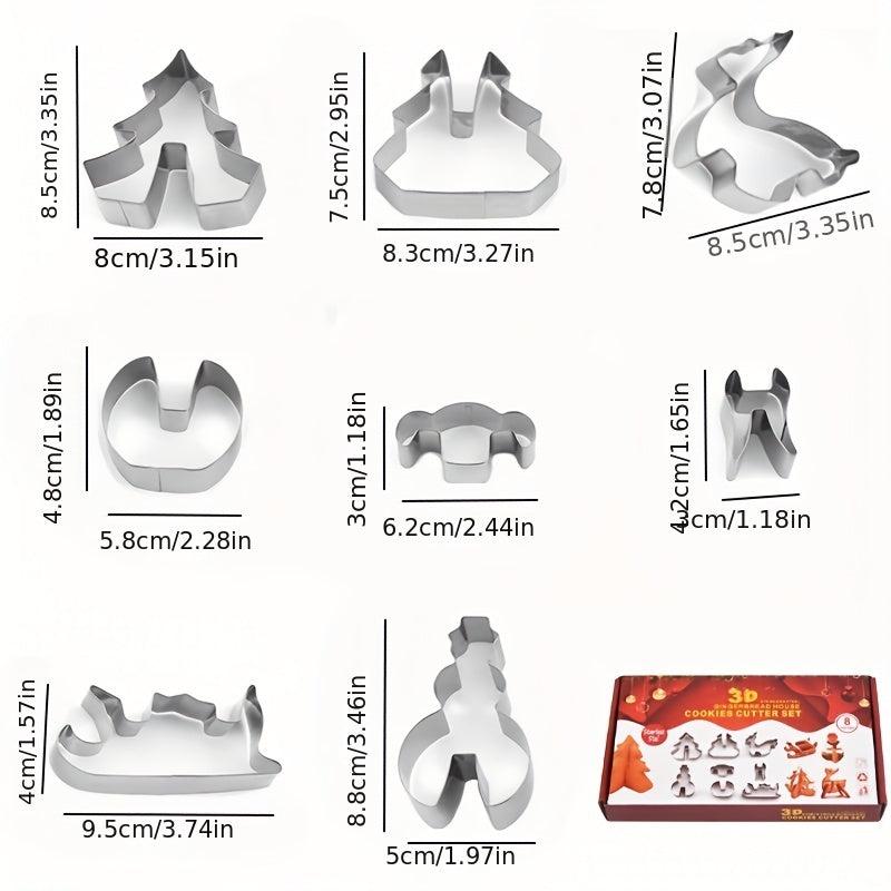 Christmas Cookie Cutters Set - 18pcs Stainless Steel Biscuit Mold Various Shapes
