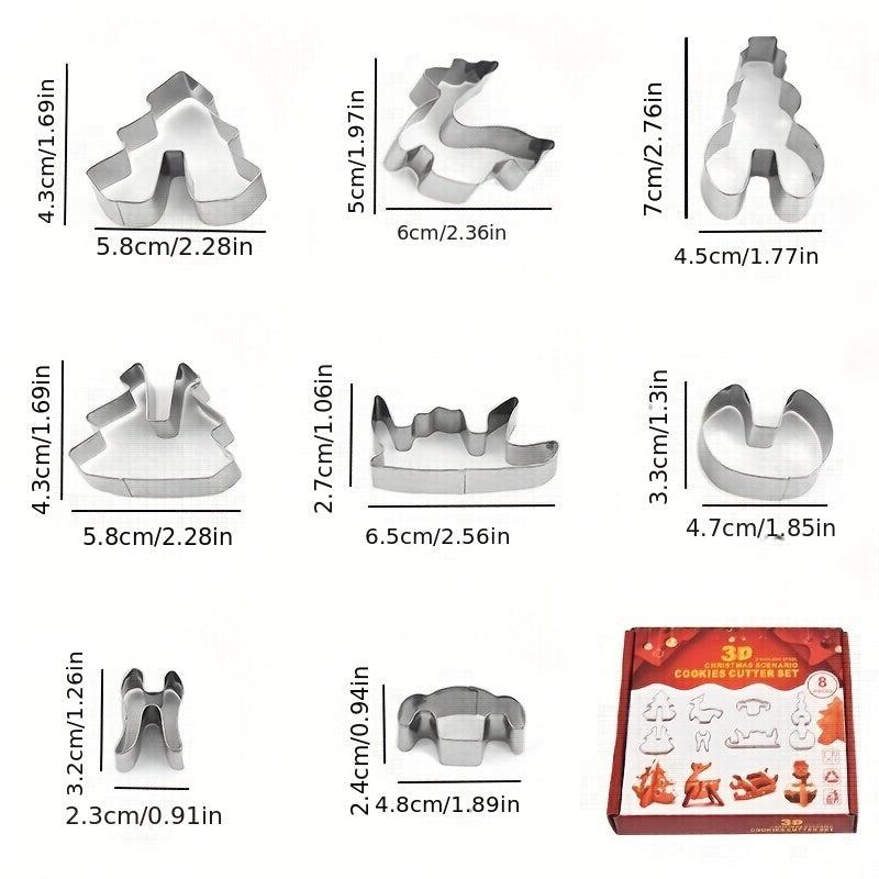 Christmas Cookie Cutters Set - 18pcs Stainless Steel Biscuit Mold Various Shapes