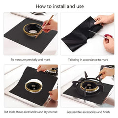 4 Pack Gas Stove Protection Pad Kitchen Anti-fouling Cleaning Pad 10.6inch