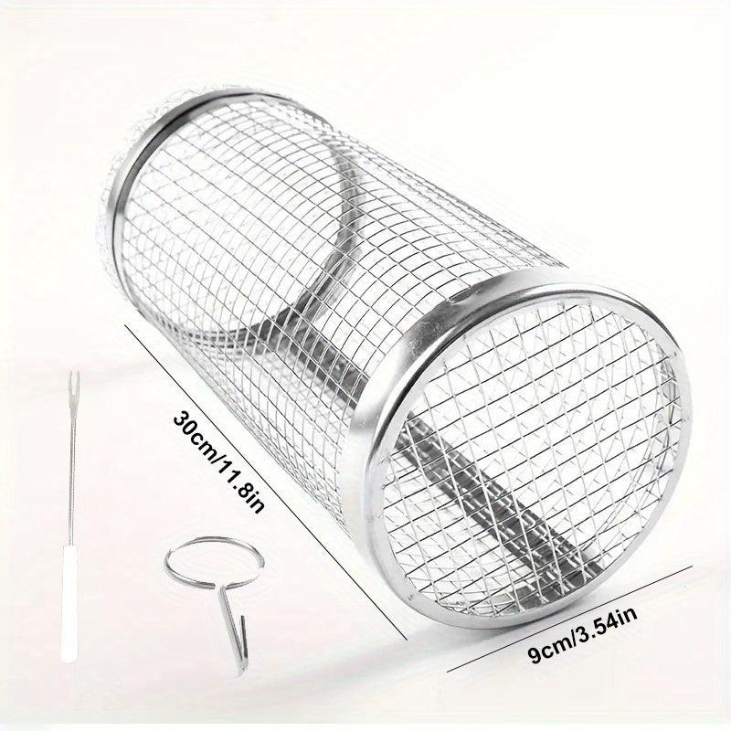 Stainless Steel BBQ Net Tube with Removable Mesh Cover