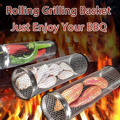 Stainless Steel BBQ Net Tube with Removable Mesh Cover