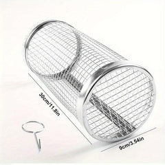 Stainless Steel BBQ Net Tube with Removable Mesh Cover