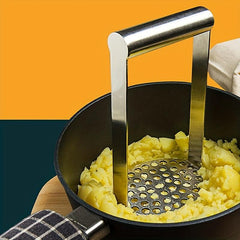 Stainless Steel Potato Masher with Non Slip Handle - Easy Mashing