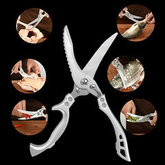 Stainless Steel Kitchen Scissors for Fish Meat Chicken Fruits Vegetables