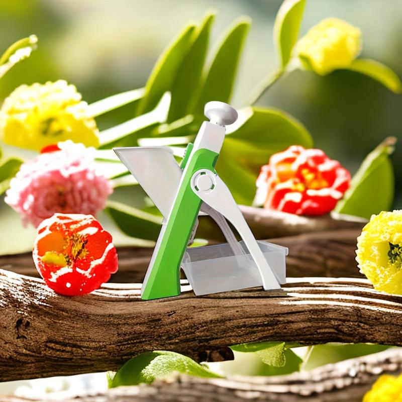 Adjustable Vegetable Slicer Vertical Chopper Portable Garlic Press Mini