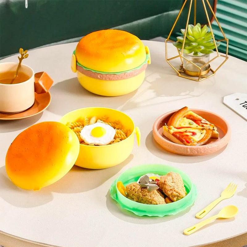 Hamburger Shaped Plastic Lunch Box for Healthy Meals