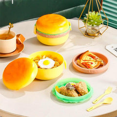 Hamburger Shaped Plastic Lunch Box for Healthy Meals