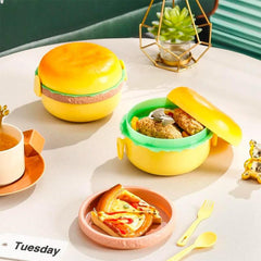 Hamburger Shaped Plastic Lunch Box for Healthy Meals