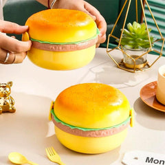 Hamburger Shaped Plastic Lunch Box for Healthy Meals