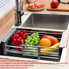 Stainless Steel Sink Colander Vegetable Washing Basket