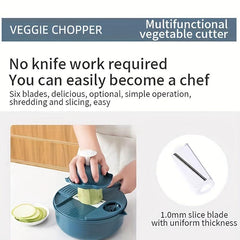 12pcs Multifunctional Drain Basket Vegetable Cutter Kitchen Chopper